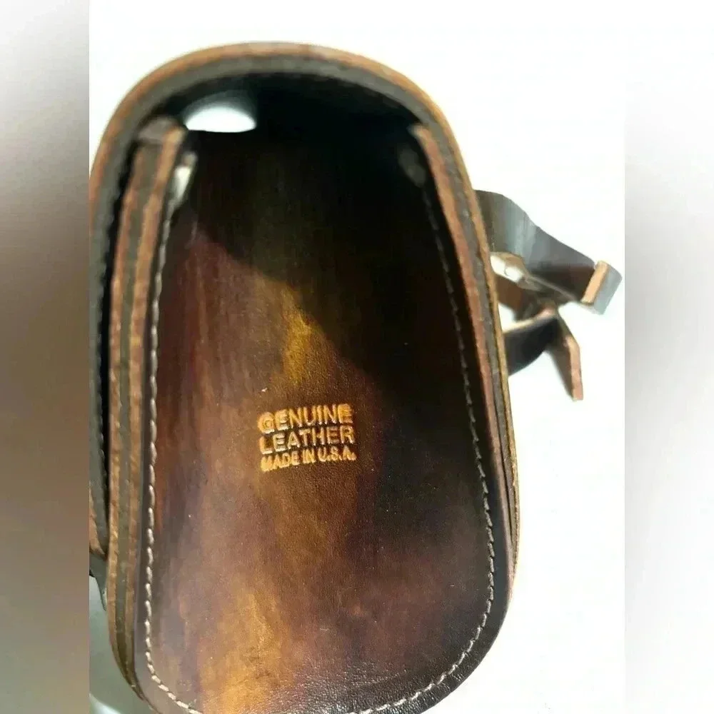 Stage coach unisex brown leather motorcycle handlebar bag